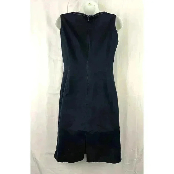 Tahari Dark Blue Sleeveless Sheath Dress Petite 10P - Picture 2 of 13